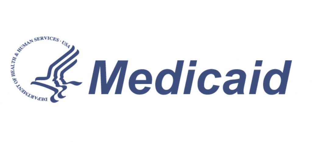 Blue Medicaid logo with white background